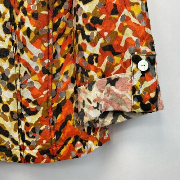 Ruby Rd Womens Shirt Jacket Multicolor Buttons Front Pockets Roll Tab Sleeve 8 - Picture 8 of 10